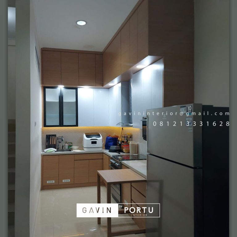 Kitchen Set Hpl Motif Kayu Putih Perumahan Taman Nyiur Sunter Agung