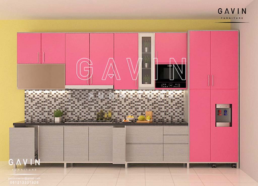 Model Dan Contoh Kitchen  Set  Minimalis  Warna Pink Di Depok 