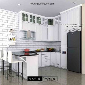 desain kitchen set model klasik warna putih by Gavin id2264